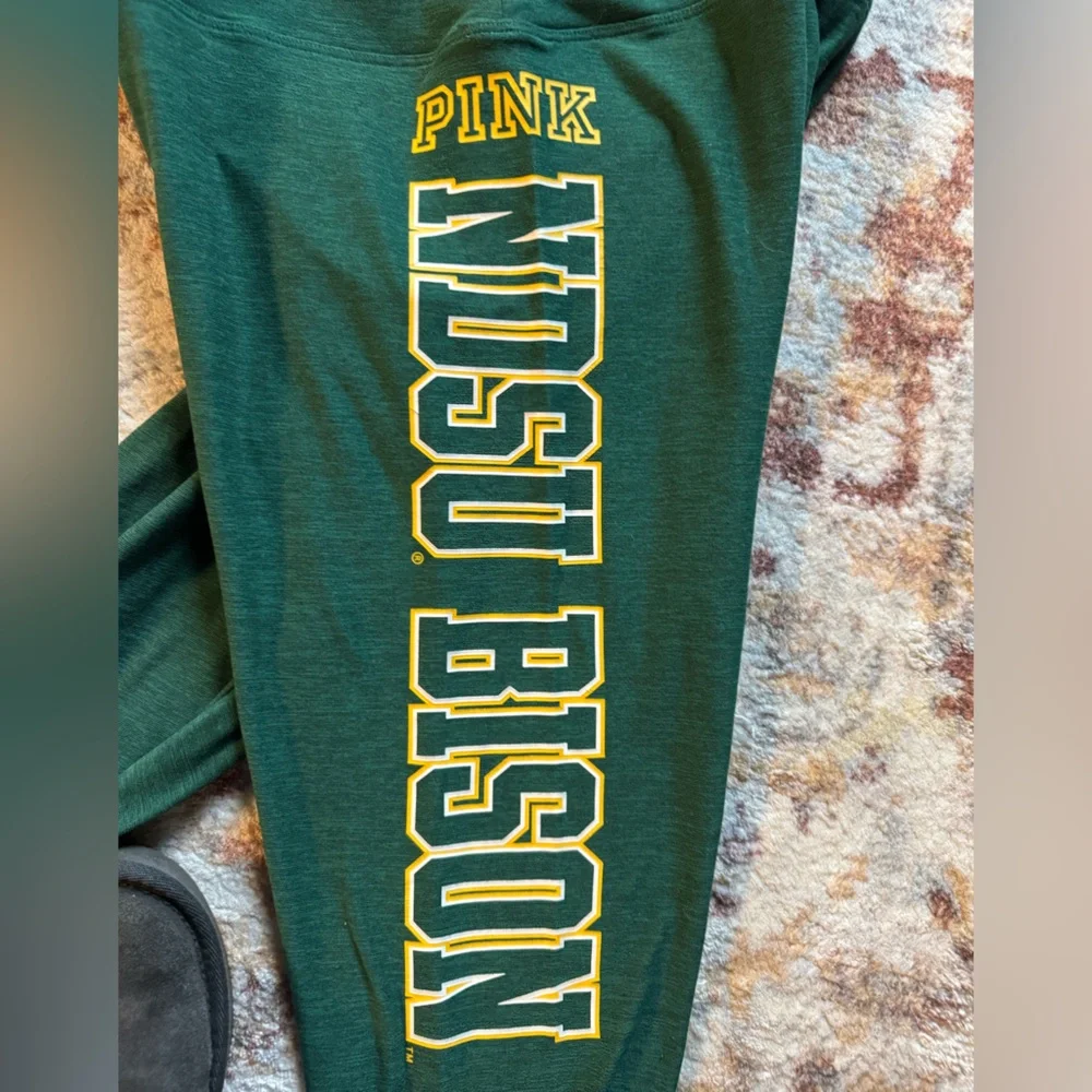 PINK Victoria's Secret NDSU Green and Yellow Leggings - Picture 2 of 3
